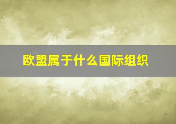 欧盟属于什么国际组织