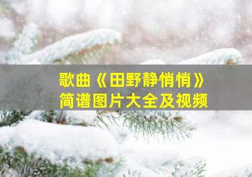 歌曲《田野静悄悄》简谱图片大全及视频