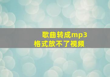 歌曲转成mp3格式放不了视频