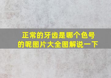 正常的牙齿是哪个色号的呢图片大全图解说一下