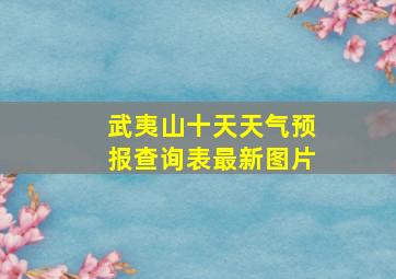 武夷山十天天气预报查询表最新图片