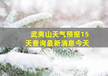 武夷山天气预报15天查询最新消息今天