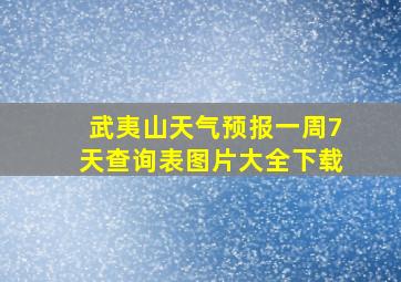 武夷山天气预报一周7天查询表图片大全下载