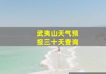 武夷山天气预报三十天查询