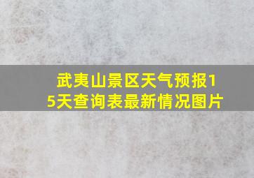 武夷山景区天气预报15天查询表最新情况图片