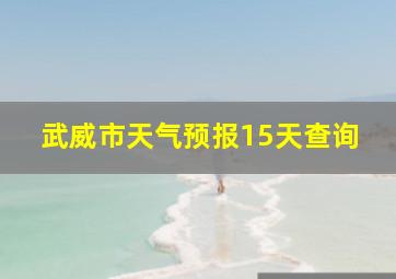 武威市天气预报15天查询