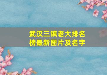 武汉三镇老大排名榜最新图片及名字