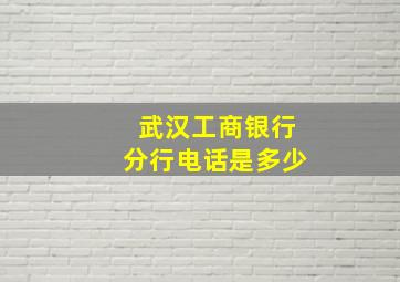 武汉工商银行分行电话是多少