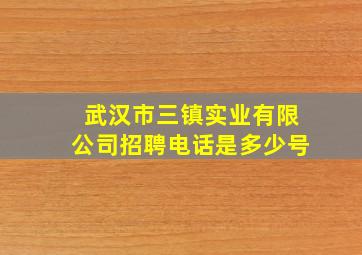 武汉市三镇实业有限公司招聘电话是多少号