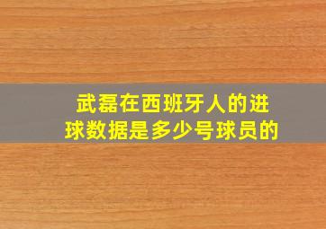 武磊在西班牙人的进球数据是多少号球员的