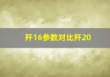 歼16参数对比歼20