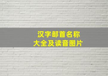 汉字部首名称大全及读音图片