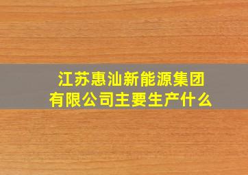 江苏惠汕新能源集团有限公司主要生产什么