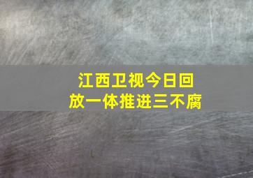 江西卫视今日回放一体推进三不腐