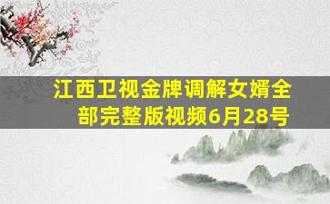 江西卫视金牌调解女婿全部完整版视频6月28号