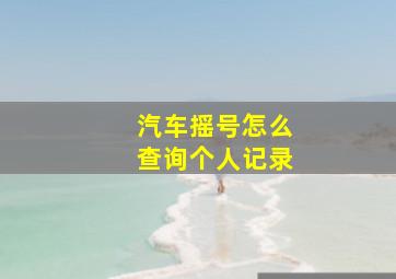 汽车摇号怎么查询个人记录