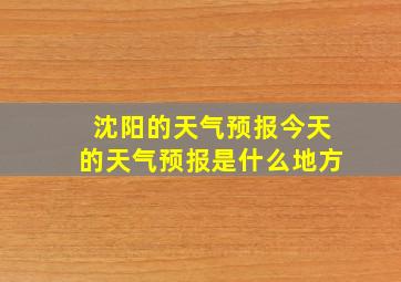 沈阳的天气预报今天的天气预报是什么地方