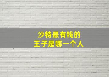 沙特最有钱的王子是哪一个人