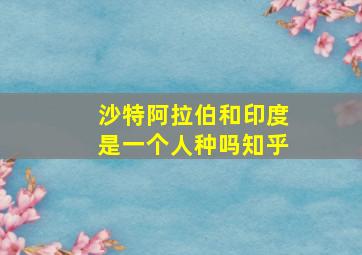 沙特阿拉伯和印度是一个人种吗知乎