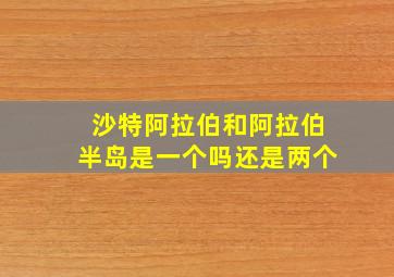 沙特阿拉伯和阿拉伯半岛是一个吗还是两个