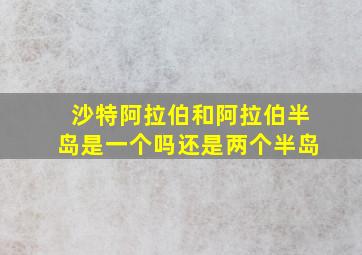 沙特阿拉伯和阿拉伯半岛是一个吗还是两个半岛