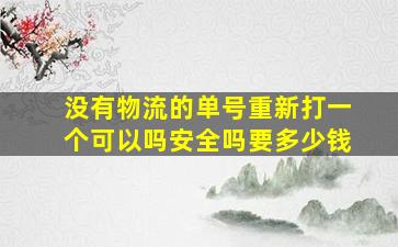 没有物流的单号重新打一个可以吗安全吗要多少钱