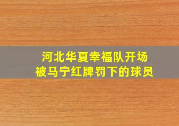 河北华夏幸福队开场被马宁红牌罚下的球员