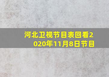 河北卫视节目表回看2020年11月8日节目