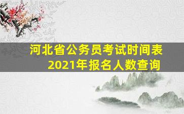 河北省公务员考试时间表2021年报名人数查询