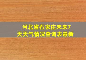 河北省石家庄未来7天天气情况查询表最新