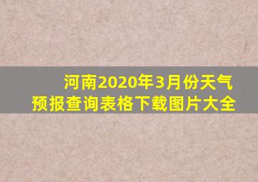 河南2020年3月份天气预报查询表格下载图片大全