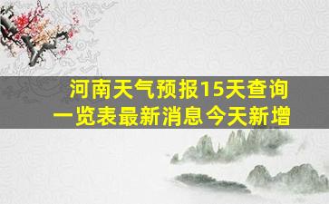 河南天气预报15天查询一览表最新消息今天新增