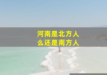 河南是北方人么还是南方人