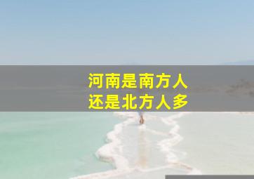 河南是南方人还是北方人多