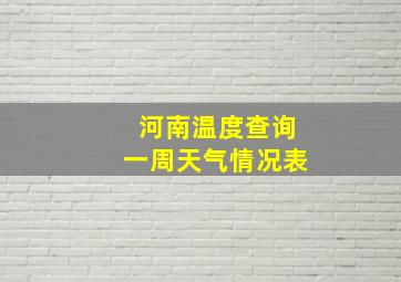 河南温度查询一周天气情况表