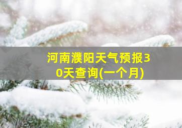 河南濮阳天气预报30天查询(一个月)