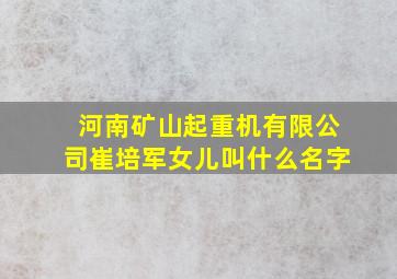 河南矿山起重机有限公司崔培军女儿叫什么名字