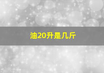 油20升是几斤