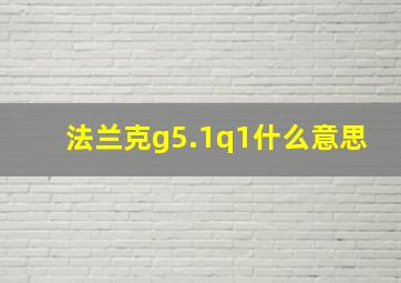 法兰克g5.1q1什么意思