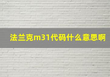 法兰克m31代码什么意思啊