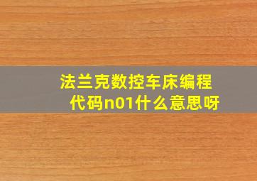 法兰克数控车床编程代码n01什么意思呀