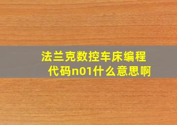 法兰克数控车床编程代码n01什么意思啊