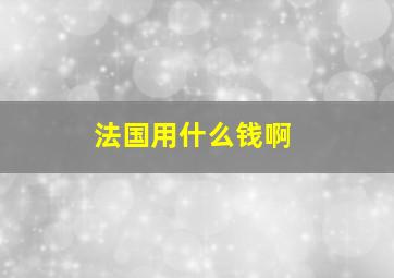 法国用什么钱啊