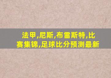 法甲,尼斯,布雷斯特,比赛集锦,足球比分预测最新