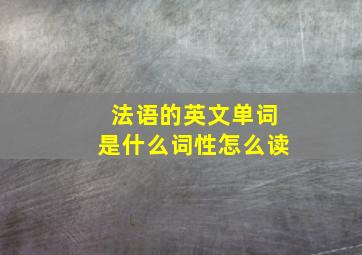 法语的英文单词是什么词性怎么读