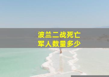 波兰二战死亡军人数量多少