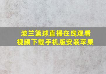 波兰篮球直播在线观看视频下载手机版安装苹果