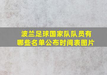 波兰足球国家队队员有哪些名单公布时间表图片