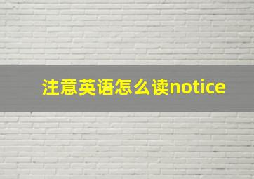 注意英语怎么读notice