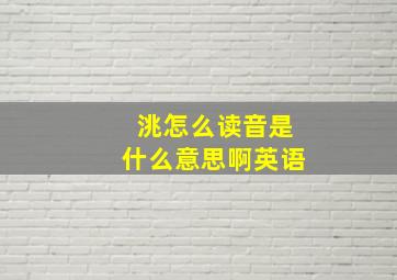 洮怎么读音是什么意思啊英语